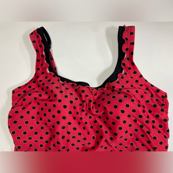 Liz Claiborne Tankini Top Red w/ Black Bottoms - Picture 3 of 9